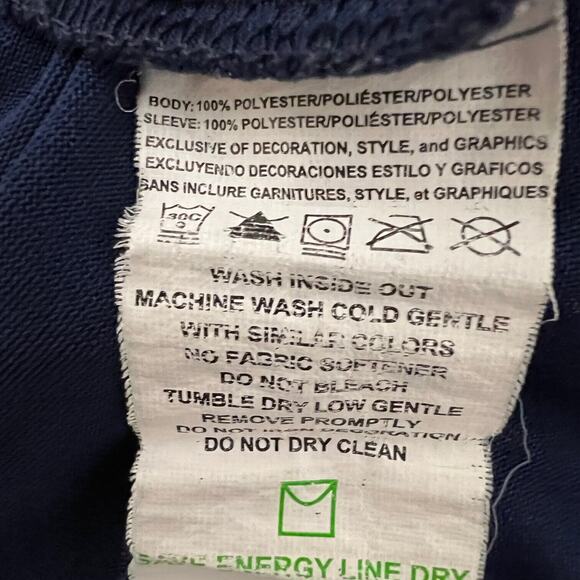 New England Patriots Knit Jersey XL Long Sleeve Polyester Navy Blue Majestic - Picture 5 of 7